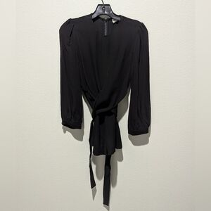 Zimmermann Black Sleeve Tie Blouse